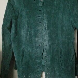 Guillaume Teal Green Suede Jacket NWT